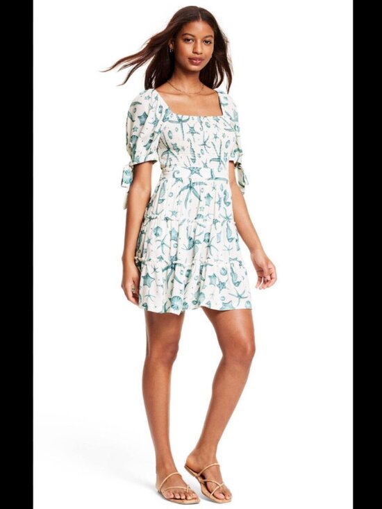 Agua Bendita x Target Dresses & Skirts - NWOT Agua Bendita x Target Deep Sea Print Puff Sleeve Mini Dress Size S